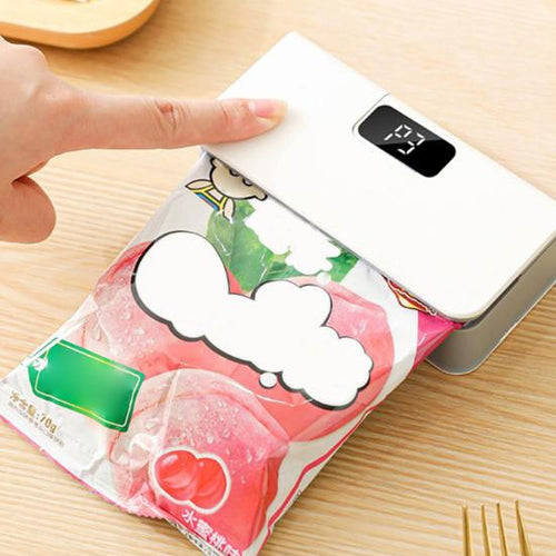 Mini Bag Sealer with LED Display USB Rechargeable Sealing Machine for Chip Bags Portable Plastic Bag Resealer 1600mAh Battery